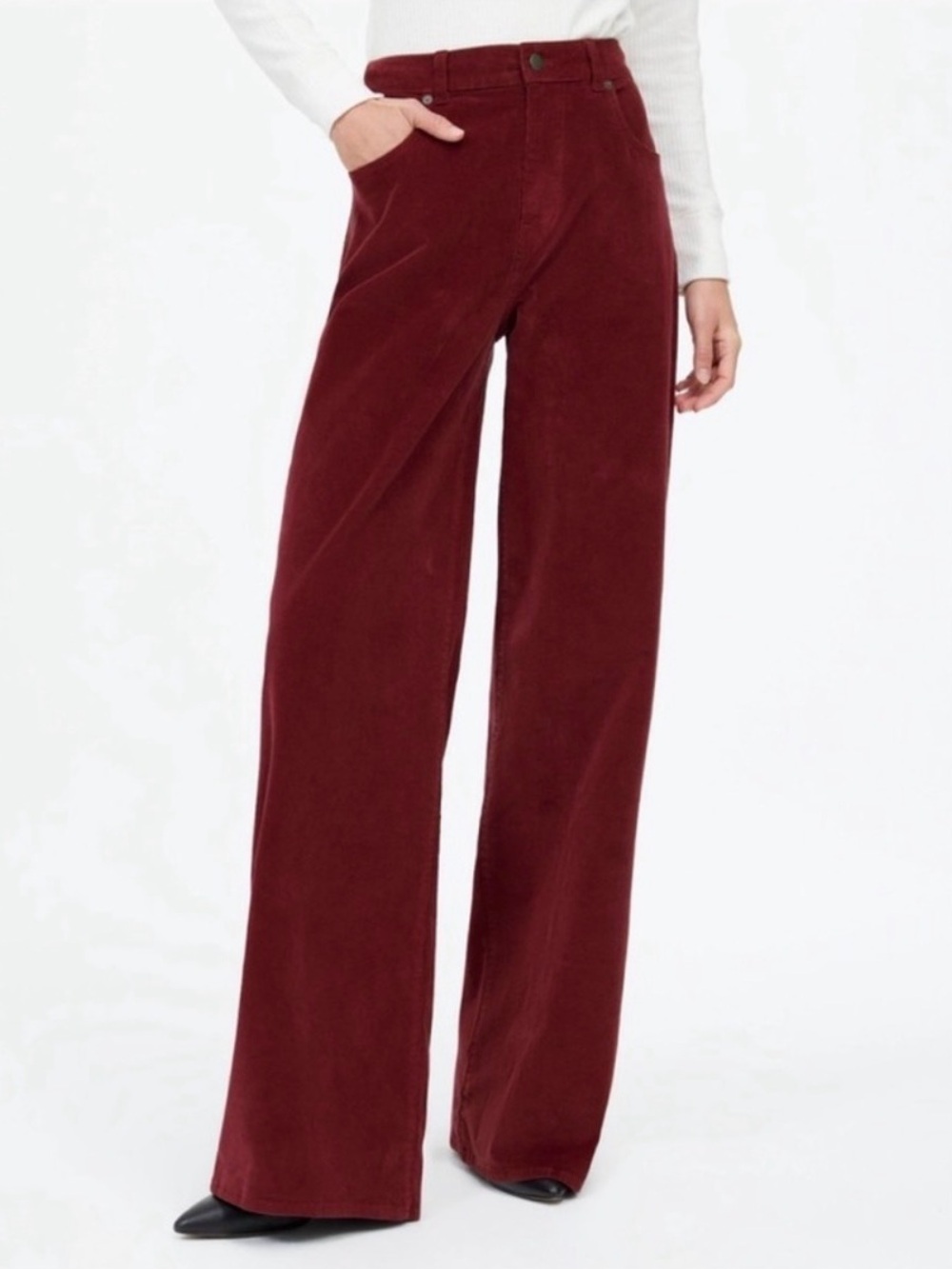 Madewell Women’s Superwide-Leg Pant Burgundy Corduroy 28